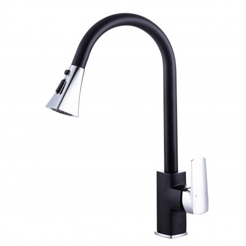 Modern Style Brass Pull Down Sink Kitchen Faucet