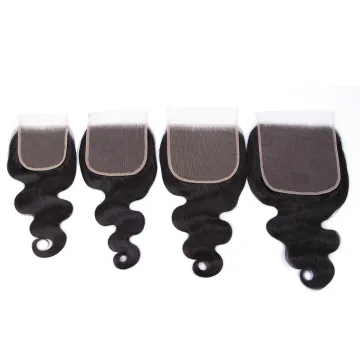 4x4 5x5 6x6 7x7 HD Thin Skin Transparent Swiss Silk Base Middle Part Three Part Straight Curly Top Lace Closure with Bundles