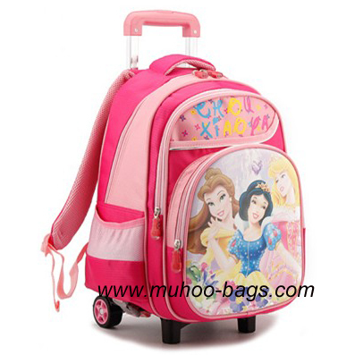 Fashion Children Trolley Backpack School Bag for Travel (MH-2135 pink)