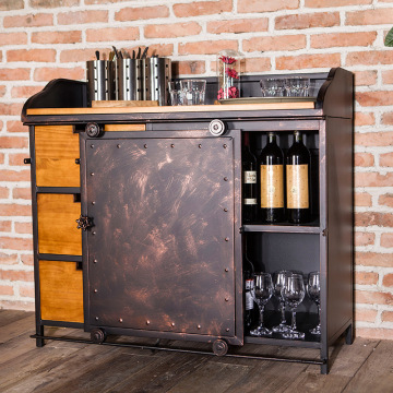 American loft solid wood storage sideboard