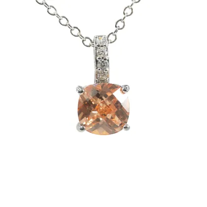 Champagne CZ Silver Pendant
