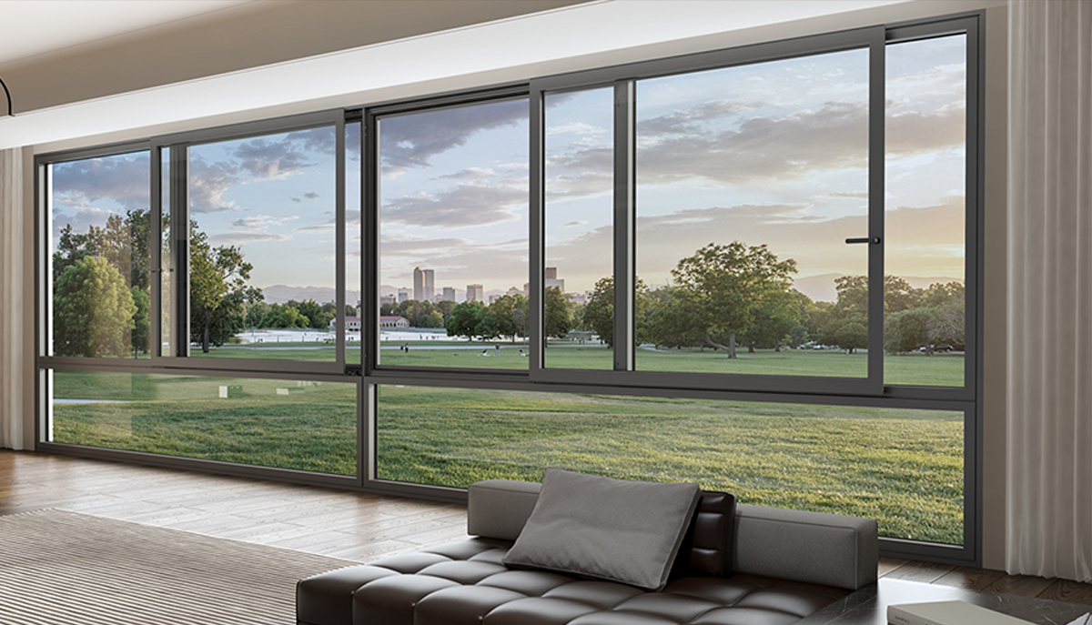 Ventana corrediza de aluminio multipanel para proyectos residenciales