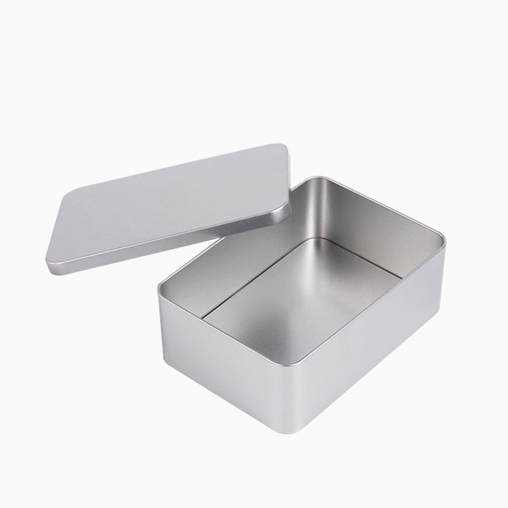 Square Tin Storage Boxes Small Metal Storage Box Silver Jewelry Keys Coins Metal Box Tin Wedding Candy Storage Tin Can