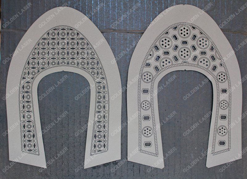 laser cutting and engraving leather shoe