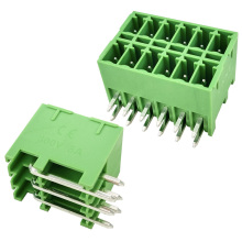 90 degree right angle double bank thin male pin Plug in terminal connector pitch 3.81mm
