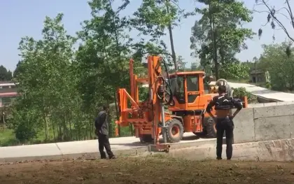 County Road Construction Pile Driver