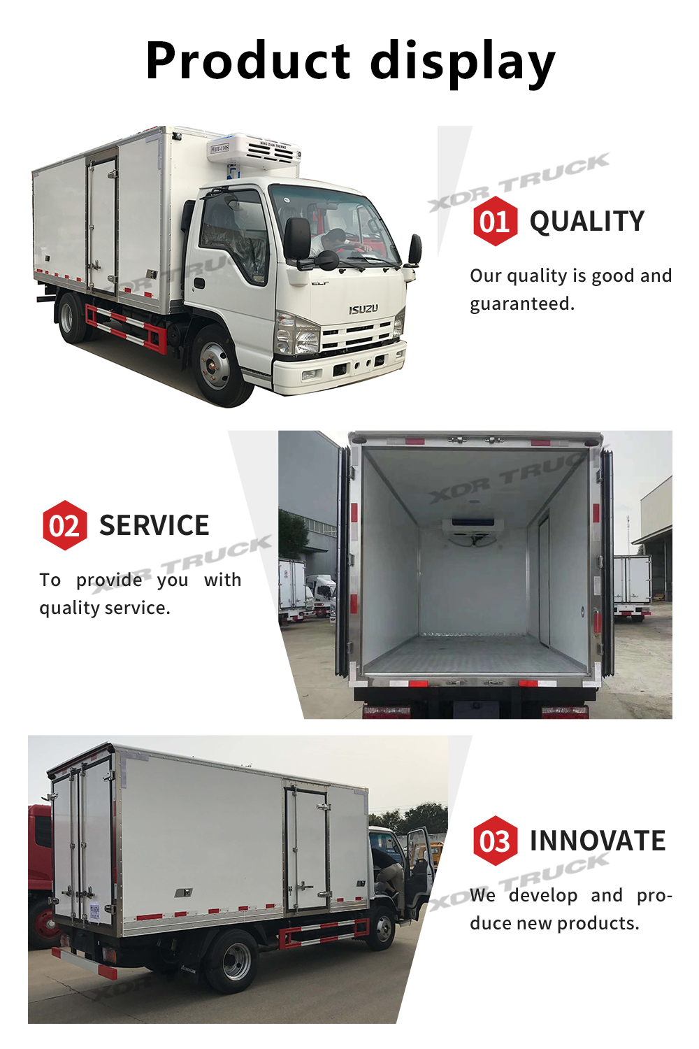 ISUZU 98hp diesel light duty refrigerator unit truck