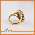 Mode anpassade legering smycken antika Gold Crystal Teardrop Ring