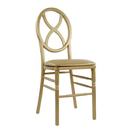 Gold Wood Phoenix Stackable Dining Chair Event