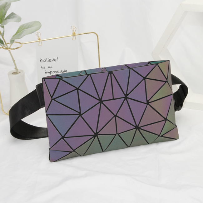 Geometric luxury luninous PU leather shoulder bag