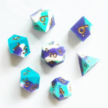Silicone Rainbow Polyhedral D&D Dice Set for Tournaments
