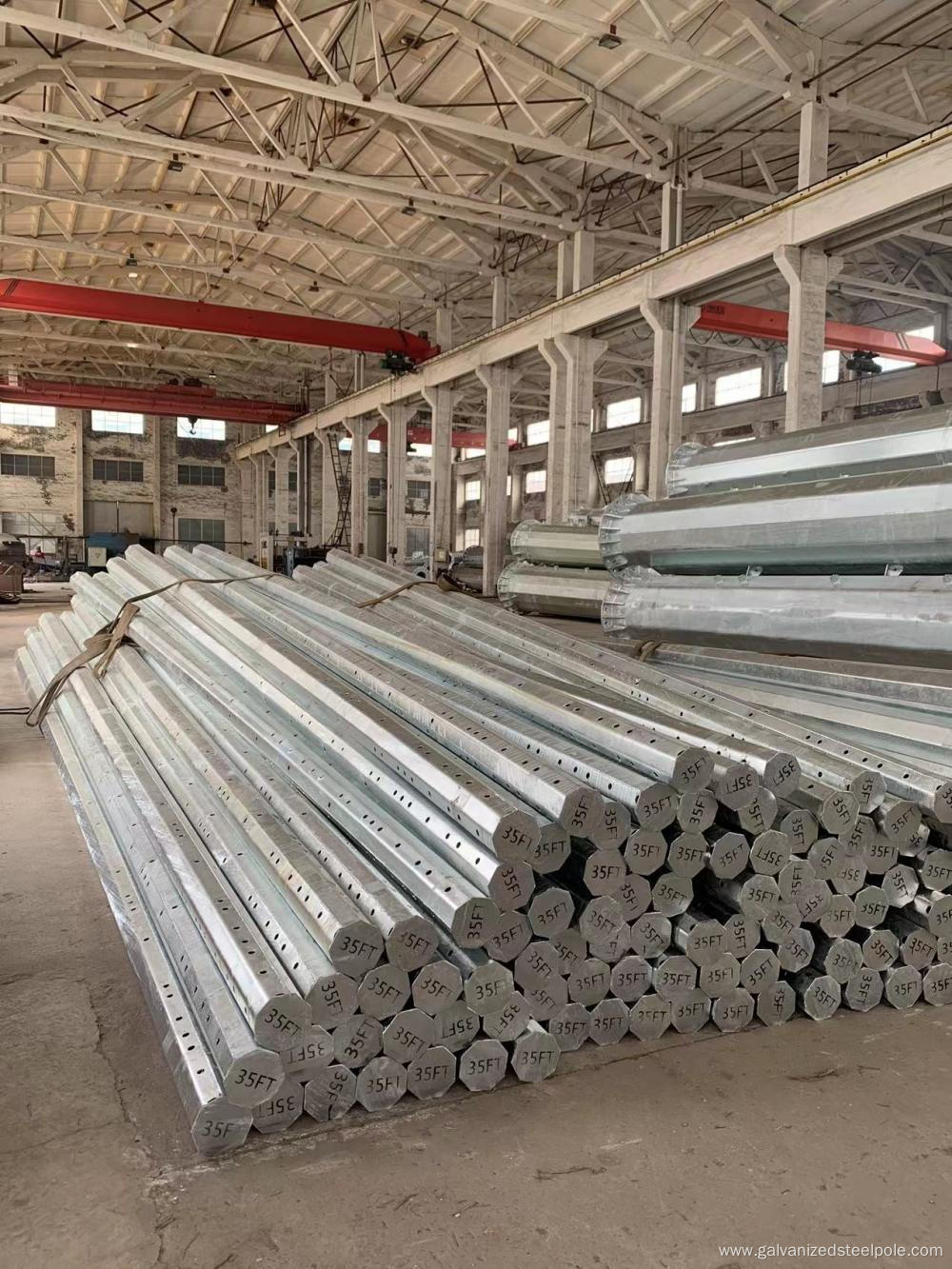 10.5M hot dip galvanized octagonal steel pole