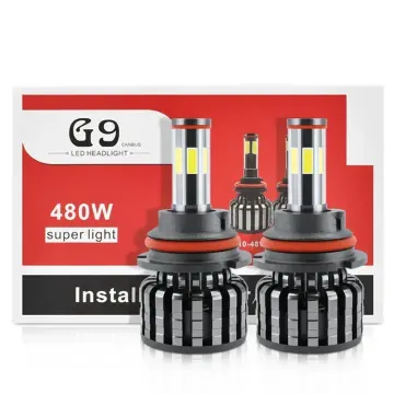 Auto Lighting System: 6-Sided G9 9004 LED Headlight Bulbs for Daytime Running Lights in Cars