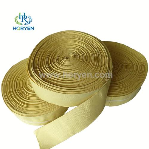 Heat resisting flame retardant aramid fiber webbing