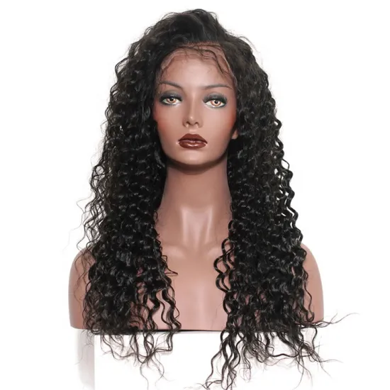 Hand Tied To Swiss Lace Deep Wave Virgin Bohemian Human Hair 360 Frontal Lace Wigs
