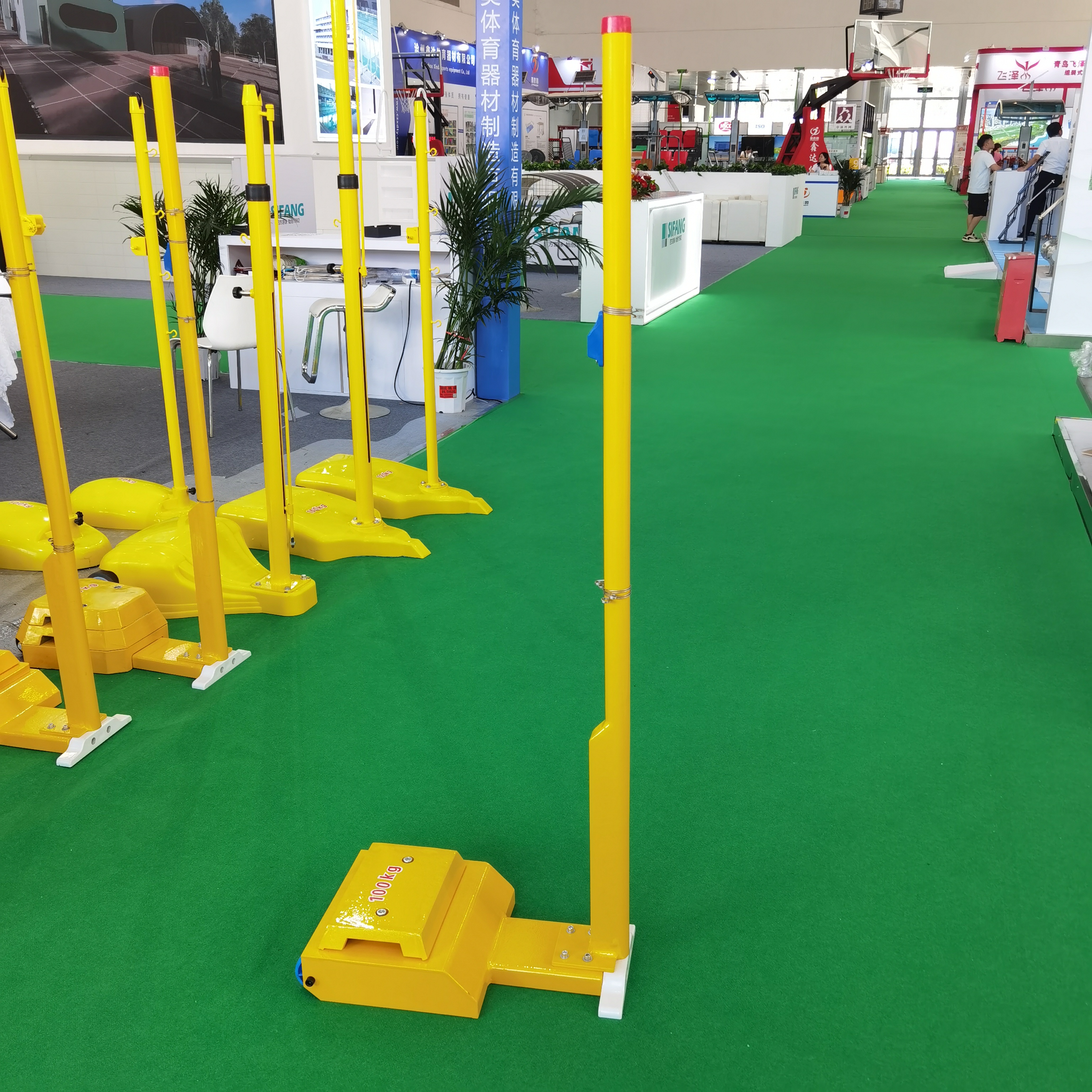 Portable Yellow Cast Iron Badminton Post System