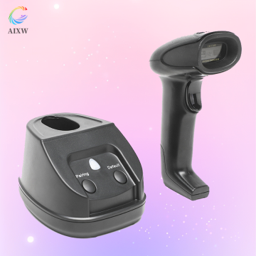 เครื่องสแกนบาร์โค้ดไร้สาย 2.4G 2.4G พร้อมฐานค่าใช้จ่ายสำหรับโลจิสติกส์คลังสินค้า
