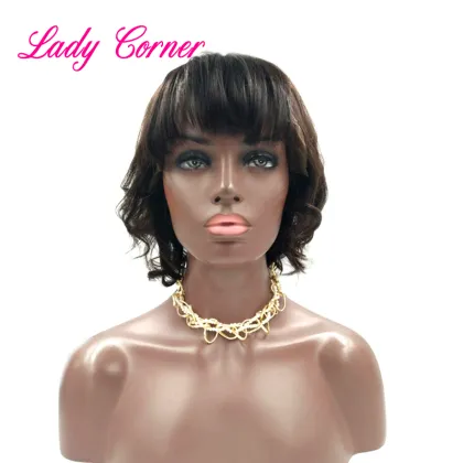 looking 100% Brazilian human hair wigs short online