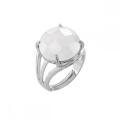 Natural Stone Faceted Crystal Ring Gemstone Quartz Adjustable Ring for Women Men