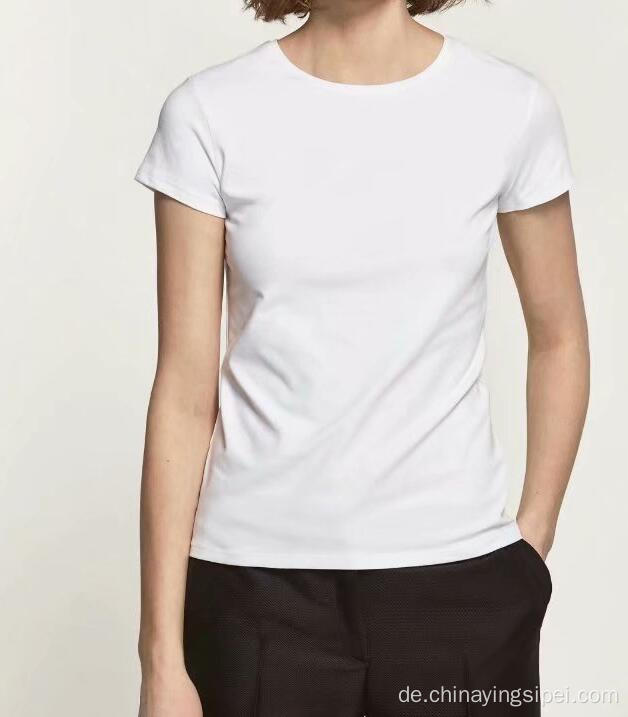 Großhandel hochqualitativ hochwertige Frauen T-Shirt 100% Baumwolle viele Farben Custom Plain T-Shirt Logo gedruckt schwarz T-Shirtshot Bereit