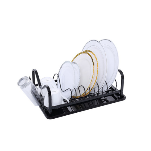 Aluminum Dish Rack With Spout Tray Compact Dish Drainer for Kitchen Counter Manufactory