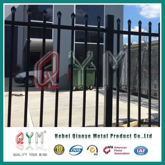 Steel Picket Fence Black Color/Vinyl Coated Top Picket Fence