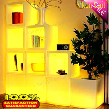 Colorful Rechargeable LED Cube Bookcase Furniture