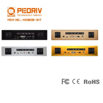 good quality HD8630-B/T metal brushed media hub for hotel room