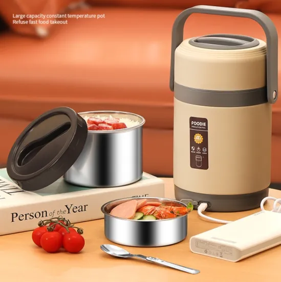 USB Electric Heating Lunch Box: Stainless Steel Food Warmer for Office and School Use