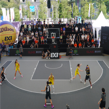 Outdoor non-slip mosaic floor drainage tiles multi-purpose sports flooring for basketball courts
