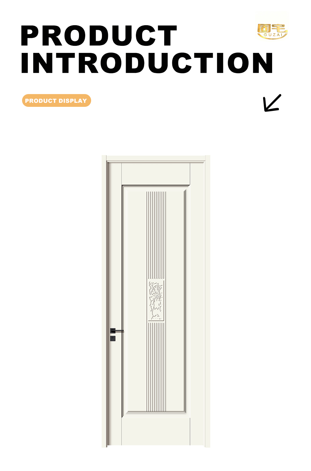 Ivory White Carved Fluted Interior Timber Door X
