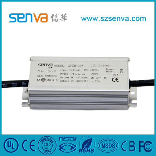 30W Waterproof LED Driver with CE/RoHS/UL (Senva-XYXH2836-30W -1)