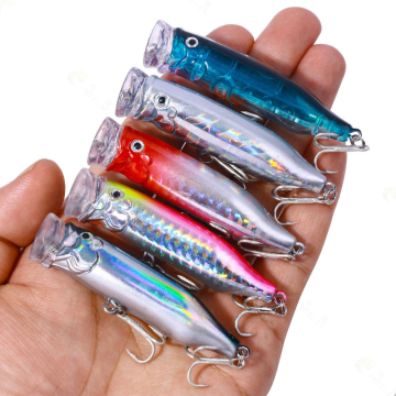 Newmajor 5 Color Popper Lure - Biomimetic 7.2cm Plastfisket med krok