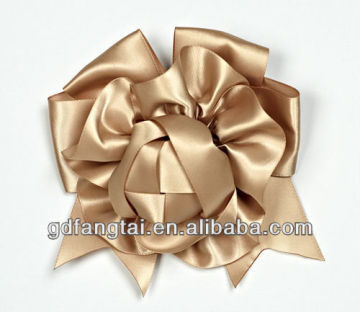 golden satin large ribbon bows for packing and decoration