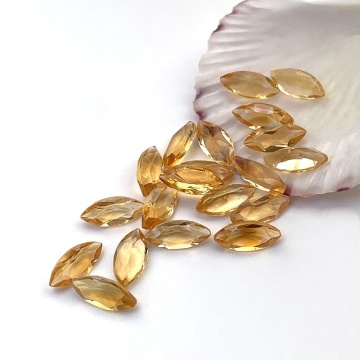 100% Natural Yellow Citrine marquise Shaped Faceted Cutting