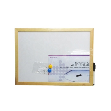 Custom Logo 30x40cm Magnetic White Board with Wood Frame for Office and School