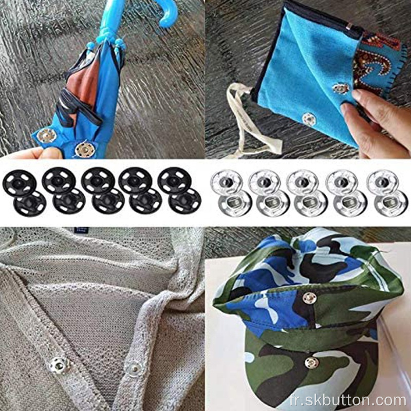 Appuyez sur STORTS SETS SEW-ON SNAP BOUTONS POUR VÊTEMENTS