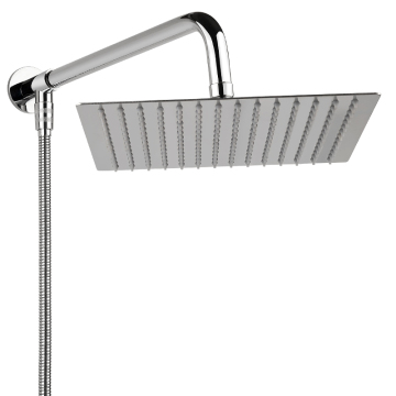 304 Stainless Steel Rainfall Shower Head System with Shower Arm and Hose