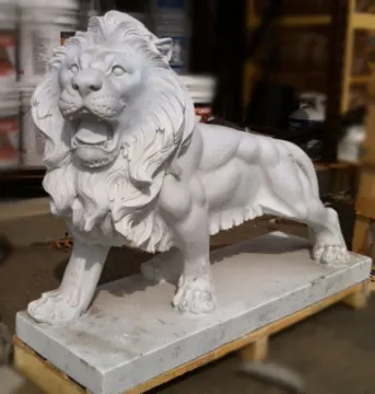 JK Custom Size Carved Marble Lion Head Sculpture