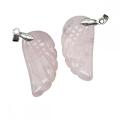 Gemstone Wing Pendant Harms Natural Crystal Quartz Stone Stone Angel Ring Ringlace Necklace for Jewelry Making