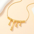 Collar de titanio de lágrima irregular geométrico único
