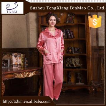 100% silk pajama with pink color, 16mm crepe