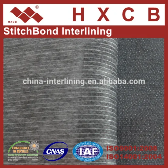 Stitch-bond PES Double Dot Non woven Fusible Interlining&Polyester Interlining(7047W)