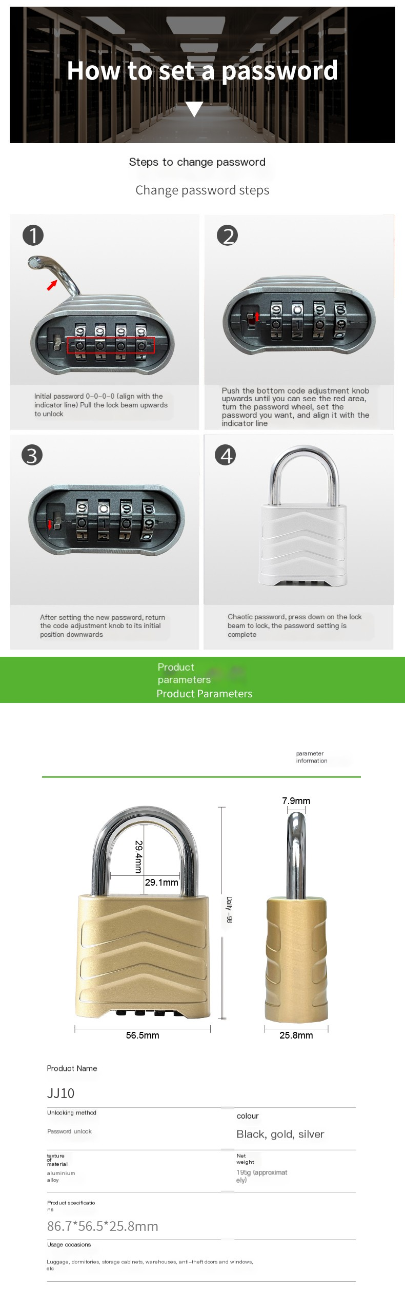 12 Wheel Padlock