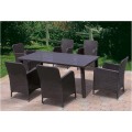 Aluminum Frame Rattan Garden Furniture Dining Set