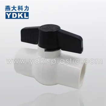 PVC black handle white body compact ball valve 25mm socket