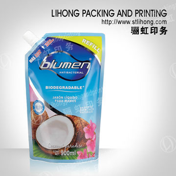 900ml Alunimun Foil Standing Up Bag For Detergent / Hand Washing / Daily Chemical Packaging