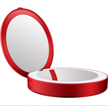 Circular Makeup Compact Mirror with 8 LED Lights