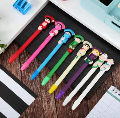 Custom Promotional Doctor & Nurse Cartoon Clay Pens - Unique Stationery