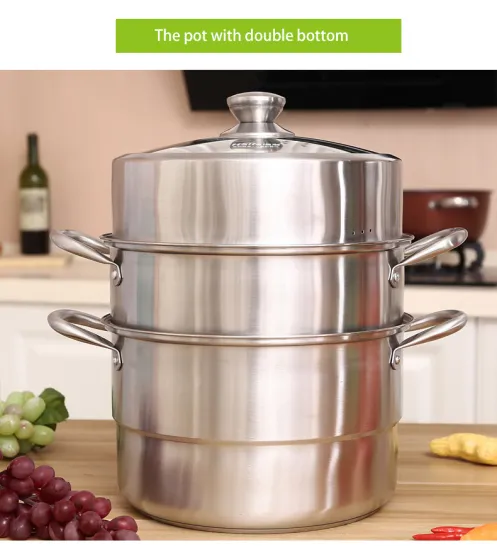 28cm 2layers Stainless Steel Steamer Pot Set